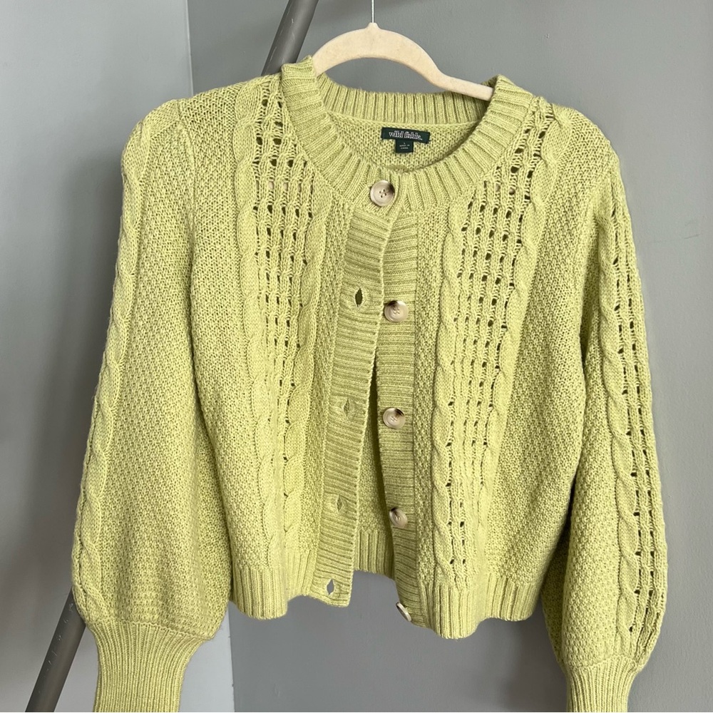Green Wild Fable cardigan, size large